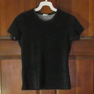Black Short Sleeve Top Small AIRPORT